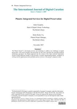 The International Journal of Digital Curation