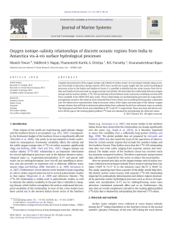 Oxygen isotope&ndash;salinity relationships of discrete oceanic