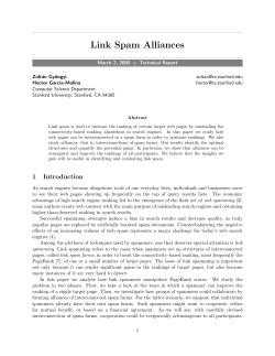 Link Spam Alliances - Stanford University