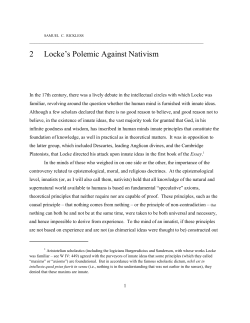 2 Locke`s Polemic Against Nativism