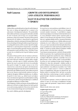 GROWTH AND DEVELOPMENT AND ATHLETIC PERFORMANCE