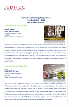 International Exchange Programmes Fact Sheet 2015 &ndash; 2016 Lille