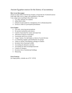 Ancient Egyptian sources for the history of accountancy