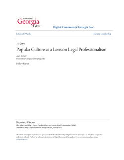 Popular Culture as a Lens on Legal Professionalism