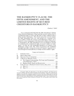 The Bankruptcy Clause, the Fifth Amendment, and the Limited