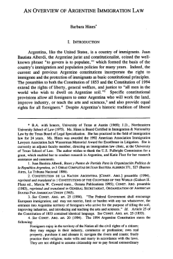 An Overview of Argentine Immigration Law