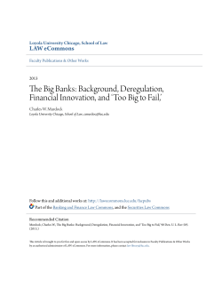The Big Banks: Background, Deregulation