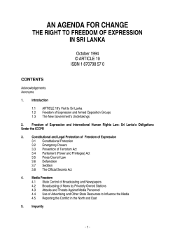 the right to freedom of expression in sri lanka