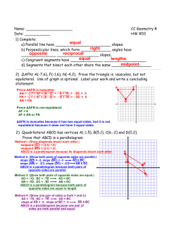 equal right opposite reciprocal equal lengths midpoint