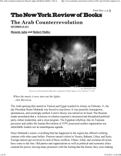 The Arab Counterrevolution by Hussein Agha and
