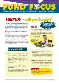 SURPLUS &ndash; will you benefit? SURPLUS &ndash; will you benefit?