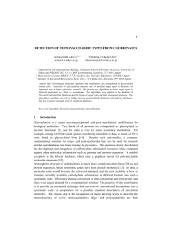 DETECTION OF MONOSACCHARIDE TYPES FROM COORDINATES