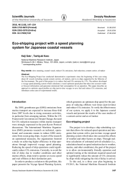 Eco-shipping project with a speed planning system for Japanese