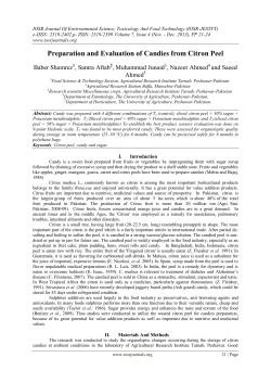 Preparation and Evaluation of Candies from Citron Peel