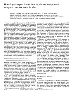 Homologous regulation of human platelet vasopressin