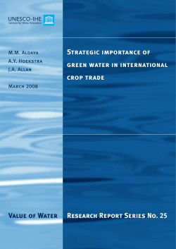 Strategic importance of green water in