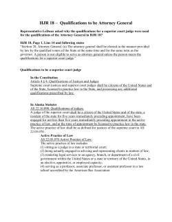 HJR 18 &ndash; Qualifications to be Attorney General
