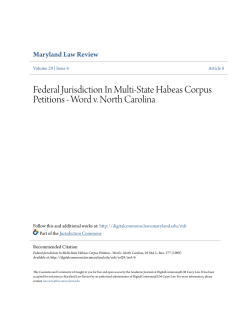 Federal Jurisdiction In Multi-State Habeas Corpus Petitions