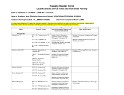 Faculty Roster Form - Cape Fear Community College