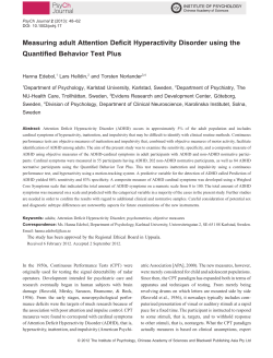 Measuring adult Attention Deficit Hyperactivity Disorder using the