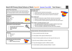 Spanish Summer Term 2015 Year Group: 4