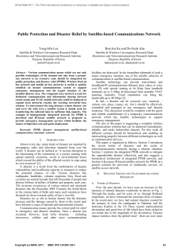 Public Protection and Disaster Relief by Satellite-based