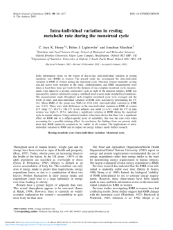 Intra-individual variation in resting metabolic rate during the