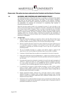 ALCOHOL AND CONTROLLED SUBSTANCES POLICY 1.9.1