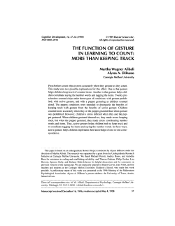 THE FUNCTION OF GESTURE IN LEARNING TO COUNT: MORE