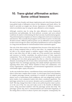 10. Trans-global affirmative action: Some critical - ANU Press