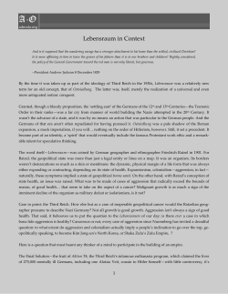 Lebensraum in Context