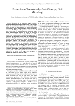 Production of Lovastatin by Penicillium spp. Soil Microfungi