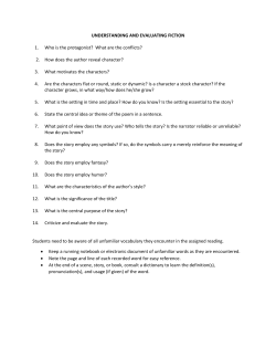 Senior English Handout Understanding Fiction