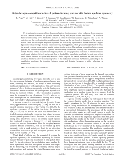 Stripe-hexagon competition in forced pattern