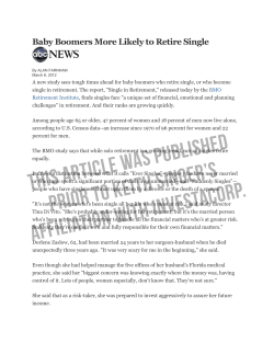 Baby Boomers More Likely to Retire Single