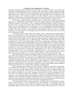 Exceptions in stress assignment