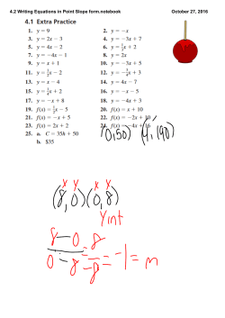 4.2 Writing Equations in Point Slope form.notebook