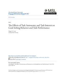 The Effects of Task Autonomy and Task Interest on Goal