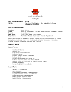 March on Washington - Gay and Lesbian Defense Committee