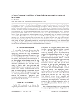 A Pioneer Settlement Period Home in Nephi, Utah