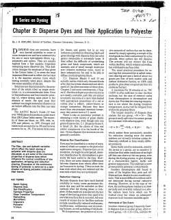Chapter 8: Disperse Dyes and Their Application to