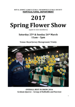 HORTICULTURAL DEPARTMENT 2017 Spring Flower Show