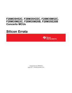 F28M35x Concerto MCUs Silicon Errata