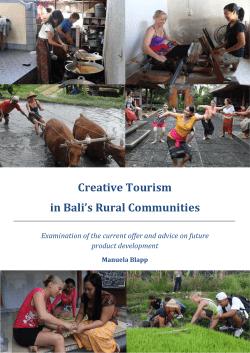 Creative Tourism in Bali`s Rural Communities - Tourism