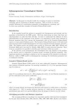 Inhomogeneous Cosmological Models