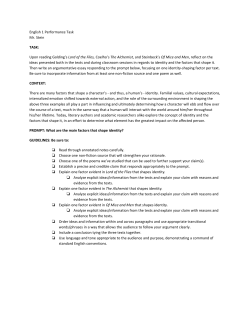 English 1 Performance Task Mr. Stein TASK