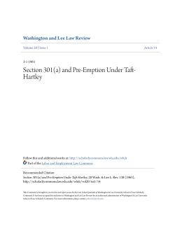 Section 301(a) and Pre-Emption Under Taft
