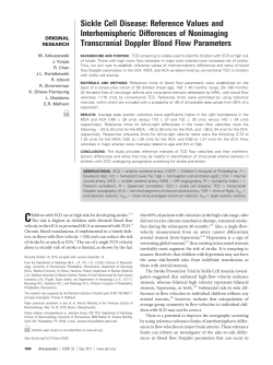 Sickle Cell Disease: Reference Values and Interhemispheric