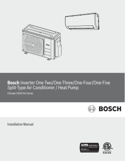 Bosch Inverter One-Two/One-Three/One-Four/One-Five Split