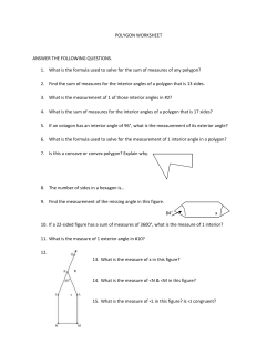 Polygon worksheet- Interior and exterior angles